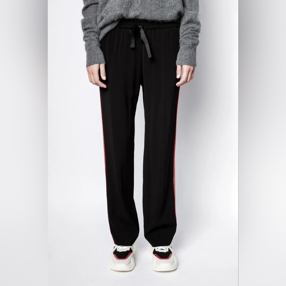 Zadig & Voltaire Black Joggers with Rainbow Stripe